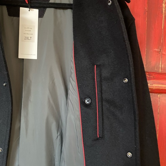 Black Sanyo Pea coat 100% wool size 2XLT - Picture 4 of 6